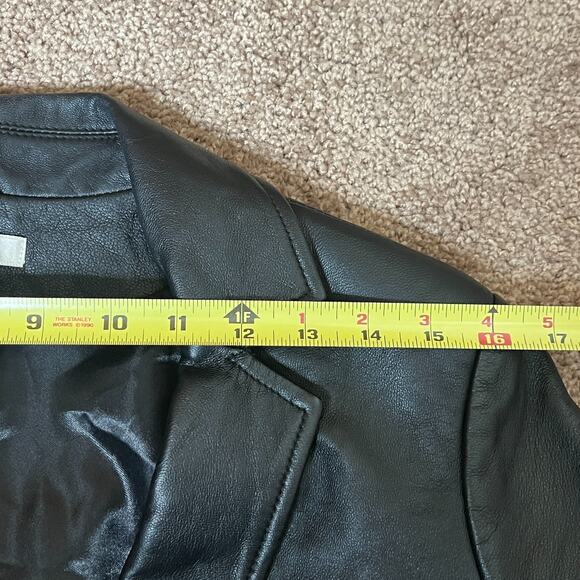 Vtg Y2K Cache Leather Jacket Black Buttery Soft Single Button Baddie Goth Grunge - Picture 11 of 11